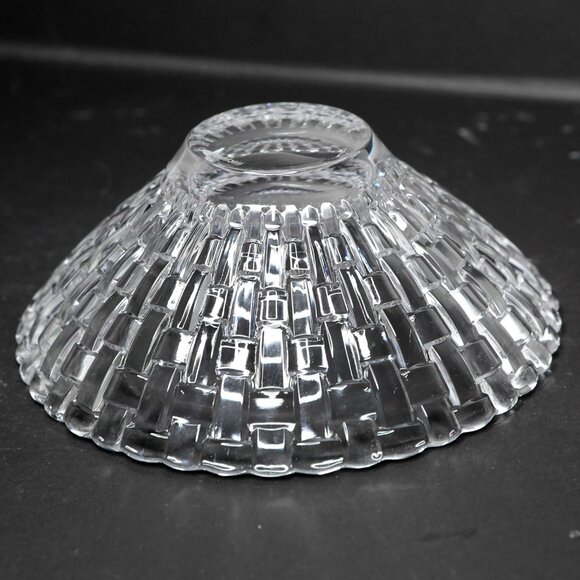 Nachtmann Bossa Nova Crystal Bowl Fine Bavarian Glass Serving Dish Basket Weave - Picture 4 of 10